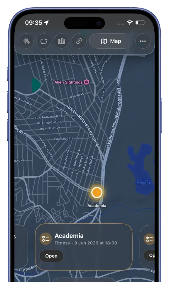 Luzzi map view on iPhone